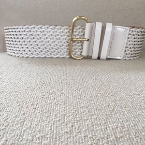 Banana Republic off white leather woven belt